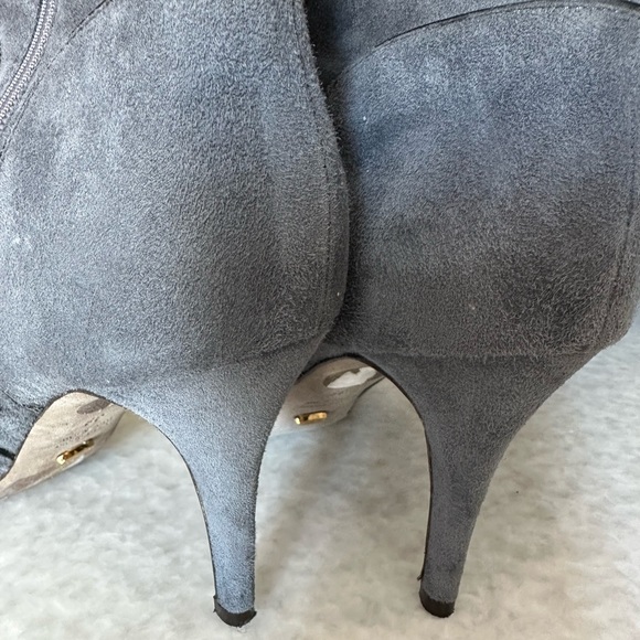 SERGIO ROSSI BOTFORT WOMEN TALL 👢 BOOTS SUEDE LEATHER GREY SIZE38 - Picture 4 of 13